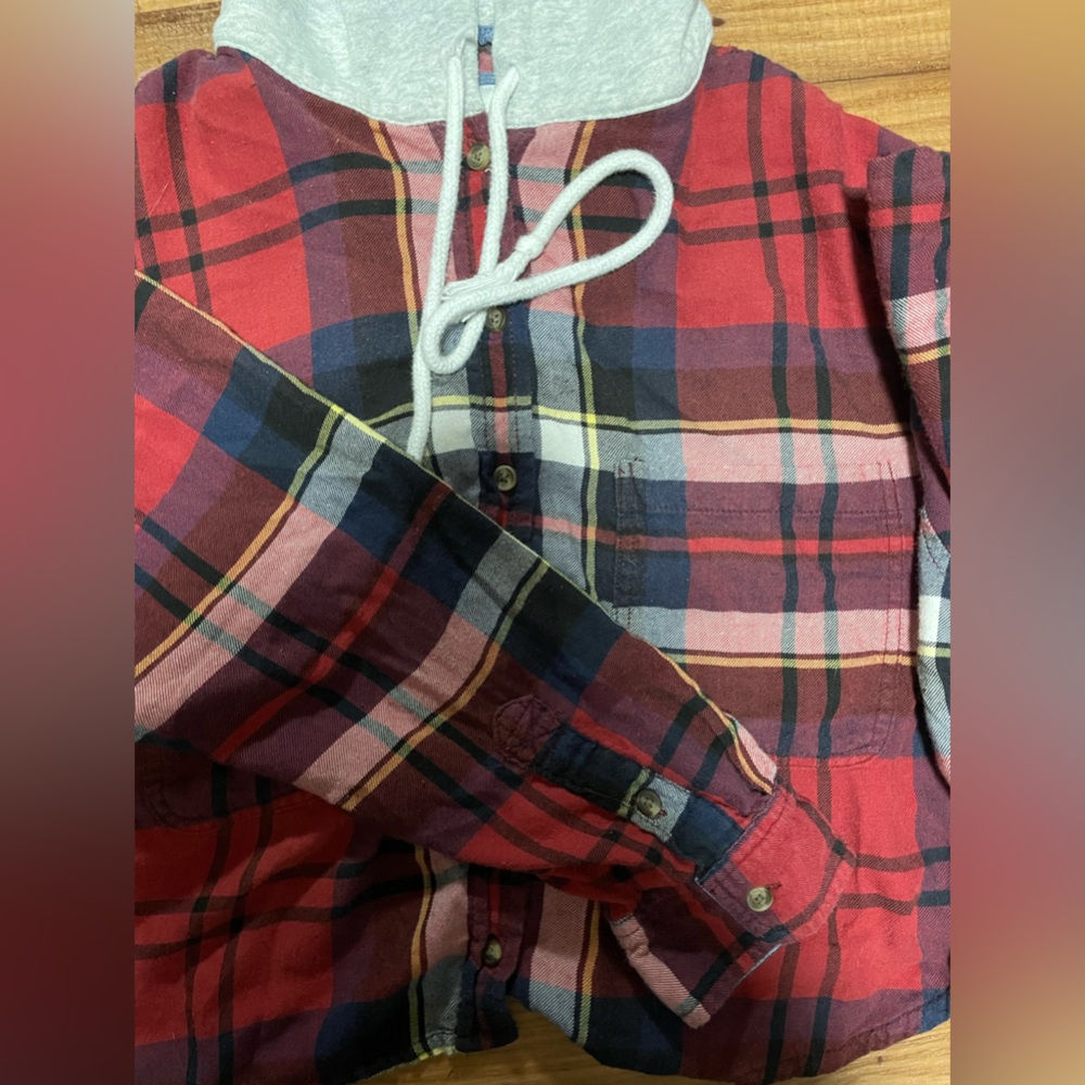 American Eagle Outfitters Flannel Hoodie